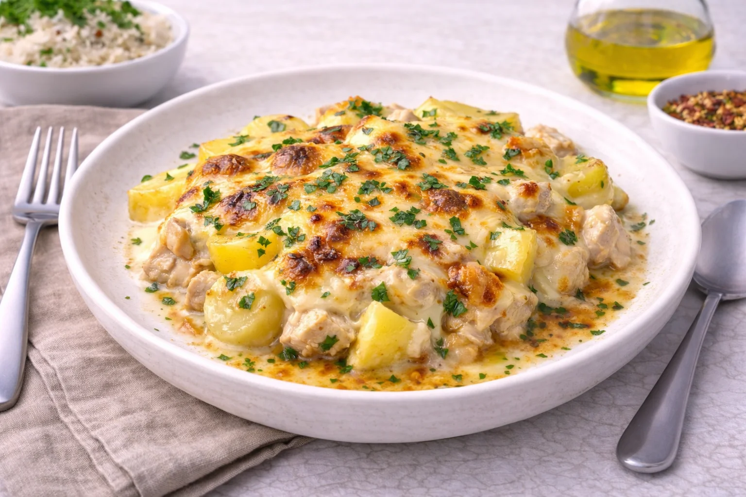 Kartoffel & Hähnchen mit Béchamel